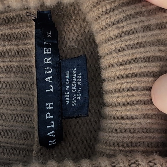 Ralph Lauren Classic Brown Turtleneck Sweater Vintage, 55 Cashmere 45 Wool - Picture 2 of 3